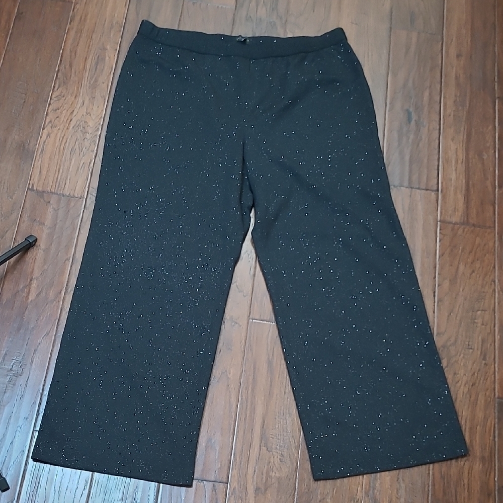 NWOT Talbots Black Wide Leg Pants with Silver Sparkle size 2X
